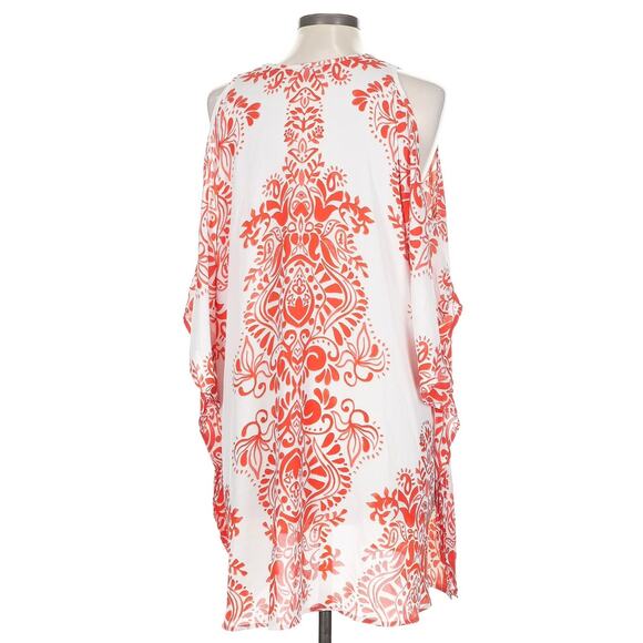 Show Me Your Mumu Peta Boo Tunic in Hendigo Go Red and White Floral - Large - Picture 6 of 7